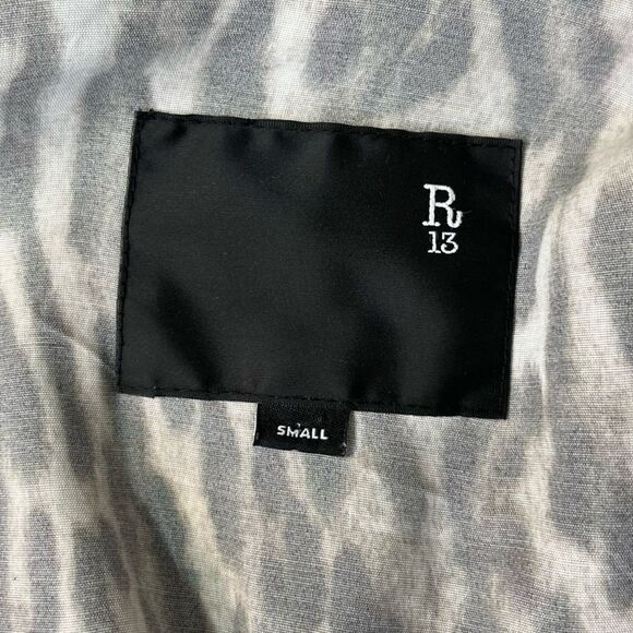 R13 Smoking Robe with Piping in Leopard Small - Picture 12 of 16